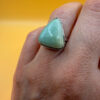 Hememorphite Larimar 925 Silver Plated Ring Uk size L1/2
