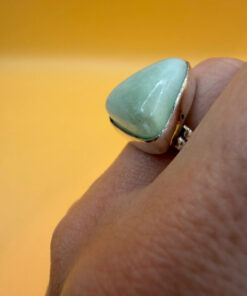 Hememorphite Larimar 925 Silver Plated Ring Uk size L1/2