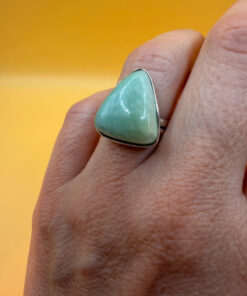 Hememorphite Larimar 925 Silver Plated Ring Uk size L1/2