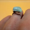 Hememorphite Larimar 925 Silver Plated Ring Uk size L1/2