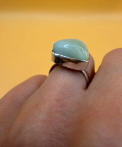 Hememorphite Larimar 925 Silver Plated Ring Uk size L1/2