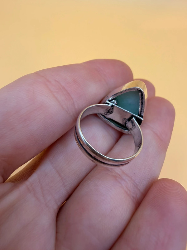 Hememorphite Larimar 925 Silver Plated Ring Uk size L1/2
