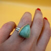 Hememorphite Larimar 925 Silver Plated Ring Uk size L1/2