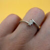 Sterling silver ring with sparkling CZ UK size N#35