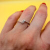 Sterling silver ring with sparkling CZ UK size N#35