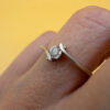 Sterling silver ring with sparkling CZ UK size N#35