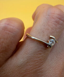 Sterling silver ring with sparkling CZ UK size N