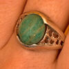 Vintage Silver Mark Sterling Silver Natural Amazonite Solitaire Ring -UK Size S1/2