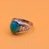 Vintage Silver Mark Sterling Silver Natural Amazonite Solitaire Ring -UK Size S1/2