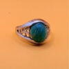 Vintage Silver Mark Sterling Silver Natural Amazonite Solitaire Ring -UK Size S1/2