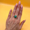 Vintage Silver Mark Sterling Silver Natural Amazonite Solitaire Ring -UK Size S1/2