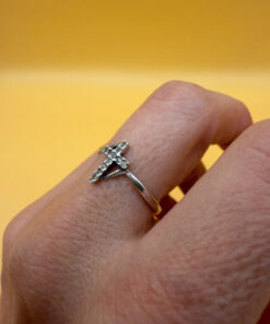 Sterling silver ring cross Uk sizeP