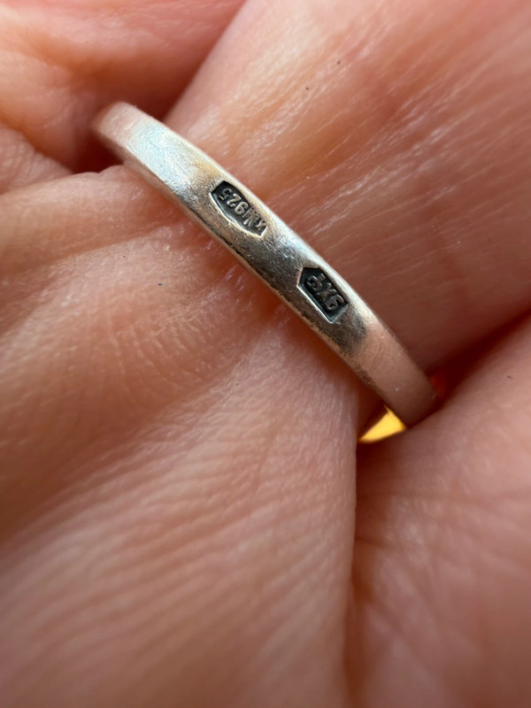 Sterling silver ring cross Uk sizeP#35