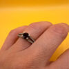 Sterling silver ring with natural garnet Uk size O#117
