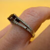 Sterling silver ring with natural garnet Uk size O#117