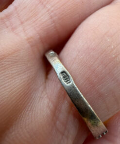 Sterling silver ring with natural garnet Uk size O