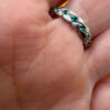 Stunning sterling silver ring with green stones Uk size O#146