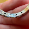 Stunning sterling silver ring with green stones Uk size O#146