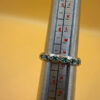 Stunning sterling silver ring with green stones Uk size O#146