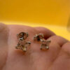 White gold 9 carat stud earrings with sparkling cubic zirconia #143