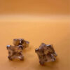 White gold 9 carat stud earrings with sparkling cubic zirconia #143