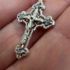 Sterling silver religious protective cross with four stones #143