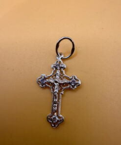 Sterling silver religious protective cross with four stones #143
