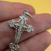 Sterling silver religious protective cross with four stones #143