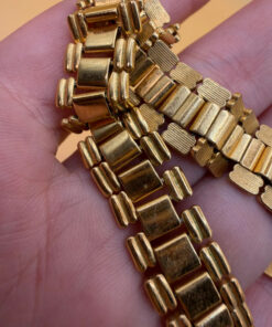 Vintage Chain necklace, 80s , gold-plated
