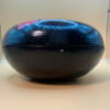 Russian Hand Painted Trinket Box Black Lacquer Round Vintage USSR Floral