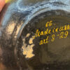 Russian Hand Painted Trinket Box Black Lacquer Round Vintage USSR Floral
