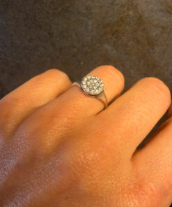 Sterling silver ring round Uk size K#35
