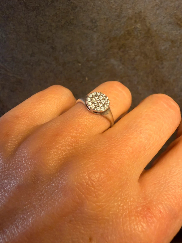 Sterling silver ring round Uk size K#35