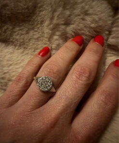 Sterling silver ring round Uk size K