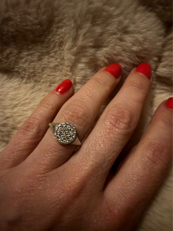 Sterling silver ring round Uk size K#35