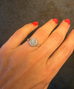 Sterling silver ring round Uk size K#35