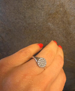 Sterling silver ring round Uk size K