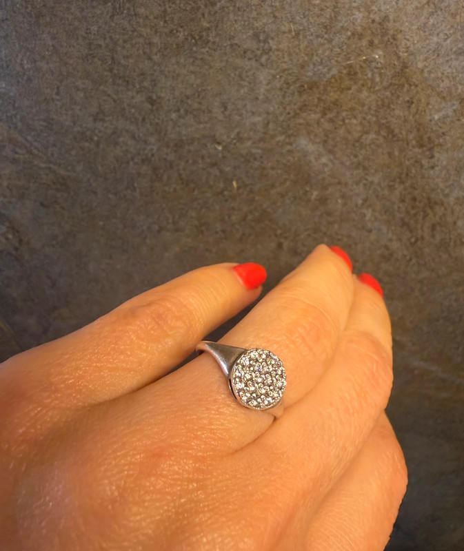 Sterling silver ring round Uk size K#35