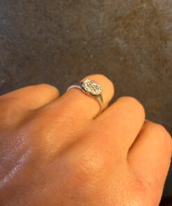 Sterling silver ring round Uk size K
