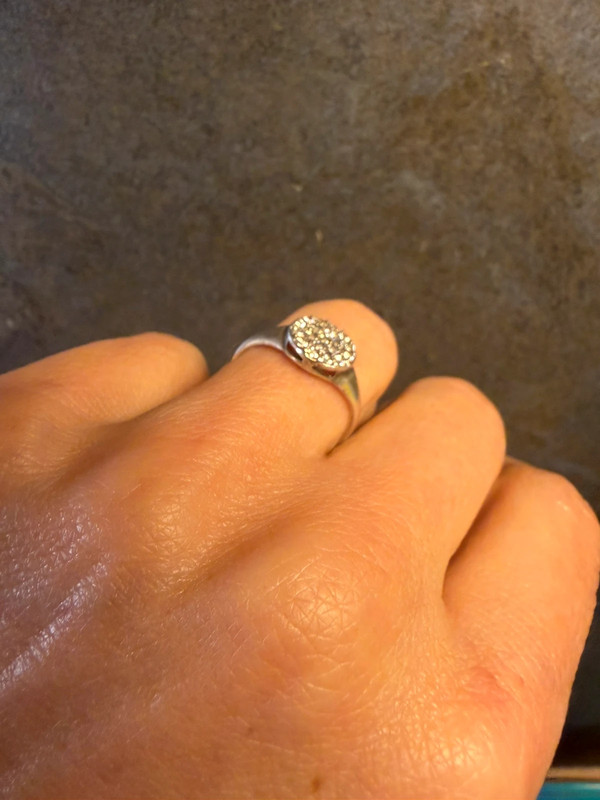 Sterling silver ring round Uk size K#35