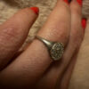 Sterling silver ring round Uk size K#35