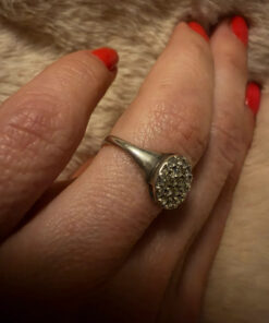 Sterling silver ring round Uk size K