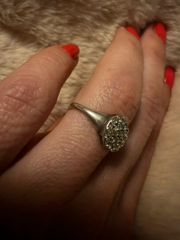 Sterling silver ring round Uk size K#35