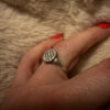 Sterling silver ring round Uk size K#35