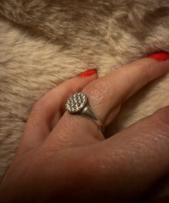 Sterling silver ring round Uk size K