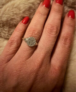 Sterling silver ring round Uk size K