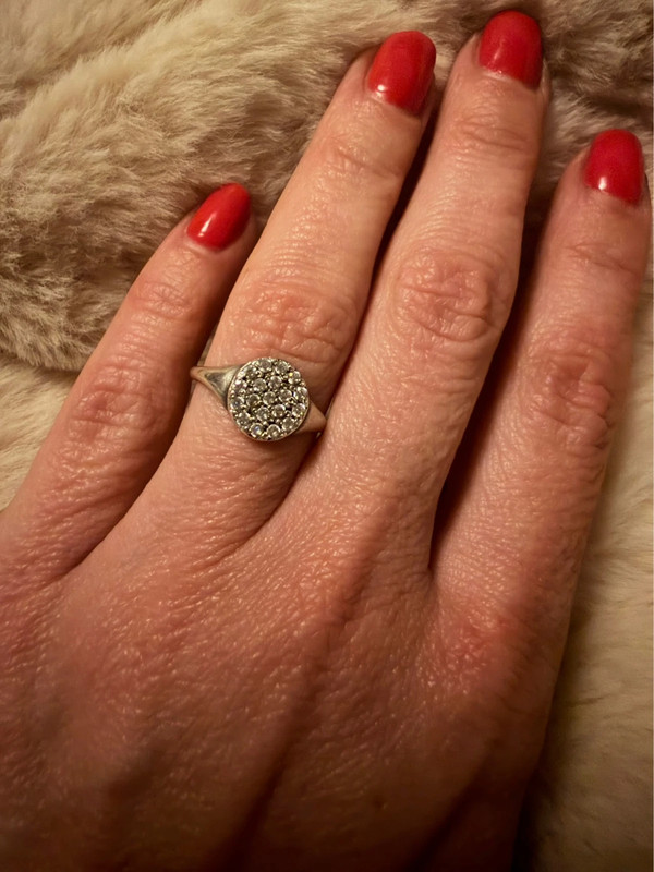 Sterling silver ring round Uk size K#35