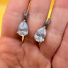 Incredibly beautiful sterling silver earrings with huge CZ#35