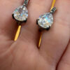 Incredibly beautiful sterling silver earrings with huge CZ#35