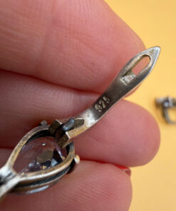 Incredibly beautiful sterling silver earrings with huge CZ